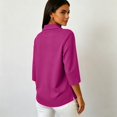 thumbnail image 4 of KLHDSF Polo Shirts for Women 3/4 Sleeve Tops Golf Tees | Women's Polo, 3/4 Sleeve, Collared, 3-Button, Three Quarter, Golf, Cotton Blend, Casual, Business, Work, Soft, Breathable Purple XXXL, 4 of 4