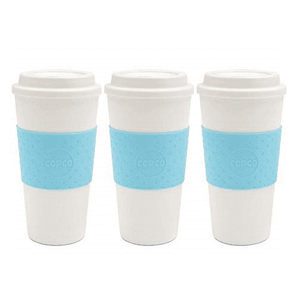 Copco Acadia 16 Ounce Double Walled Insulated Hot or Cold Travel Mug Spill  Resistant Lid, 4-Pack - Pink, Azure, Brown, Red