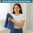 thumbnail image 5 of Hand Towels for Bathroom - 4 Piece Set (16" x 28"), Soft & Absorbent Bath Hand Towels, Premium Navy Hand Towels for Bathroom, 100% Cotton Bathroom Hand Towels for Everyday Use - Navy, 5 of 8