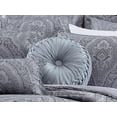 thumbnail image 4 of Chezmoi Collection Seville 9-Piece Medallion Paisley Jacquard Comforter Set, Queen, Gray/Silver, 4 of 7