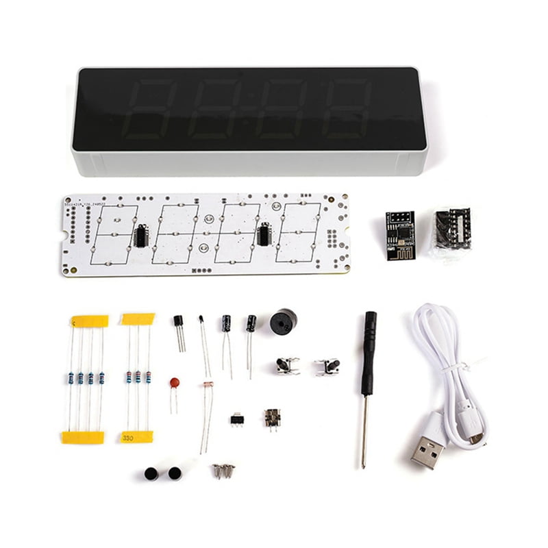 DIY Electronic Kit Digital RGB Colorful LED Alarm Clock Suite 4 Digit Date Temperature Clock DIY Electronic Kit Digital RGB Colorful LED Alarm Clock Suite 4 Digit Date Temperature Clock ae 4
