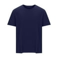 thumbnail image 2 of CFLVAEK Mens T Shirts Cotton Short Sleeve Tshirts Casual Summer Crew Neck Tshirt Solid Color Basic Tees Big and Tall T Shirt for Men Navy XXXL, 2 of 5