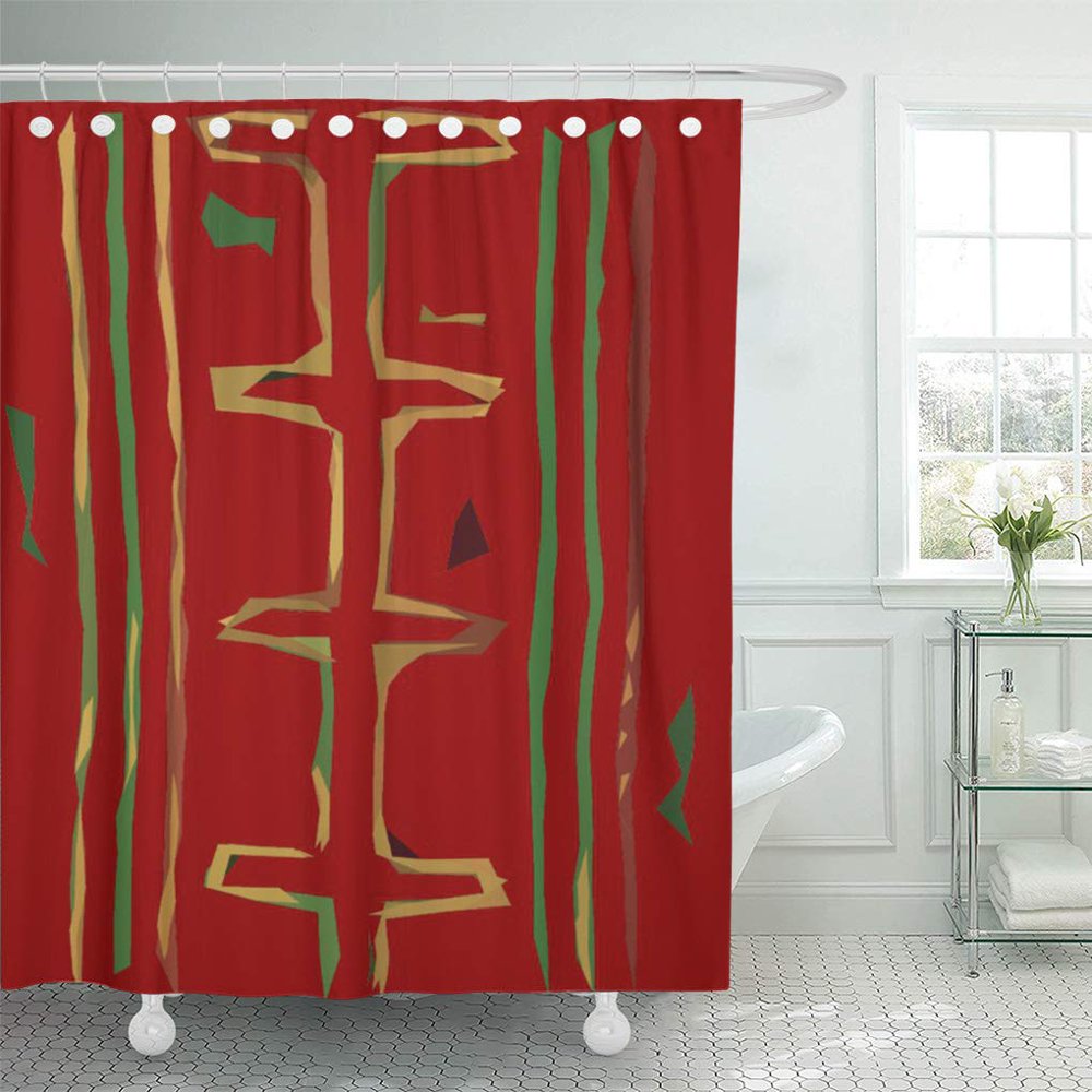 SUTTOM Mudcloth Mud Exotic Ethnic Tribal Patterns Shower Curtain 66x72