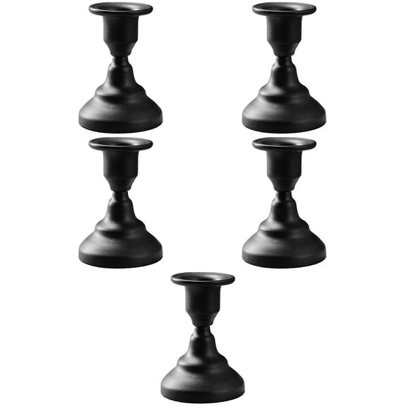 Set of 5 Candle Stands for Pillar Candles Large Holder Decorative Black