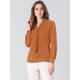 thumbnail image 4 of Blusa Elegante De Oficina De Trabajo Para Mujer, Camisa Plisada Con Cuello De Lazo Y Manga Larga Marrón S, 4 of 6