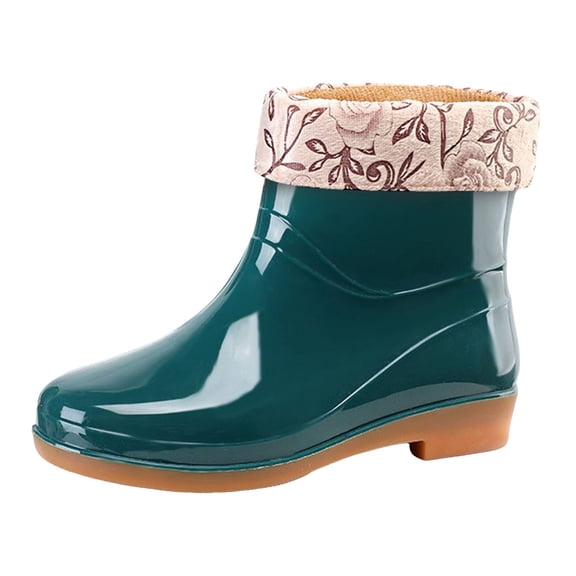 YLYL Ankle Rain Boots for Women Rubber Waterproof Non Slip Fashion Outdoor Work Garden Shoes