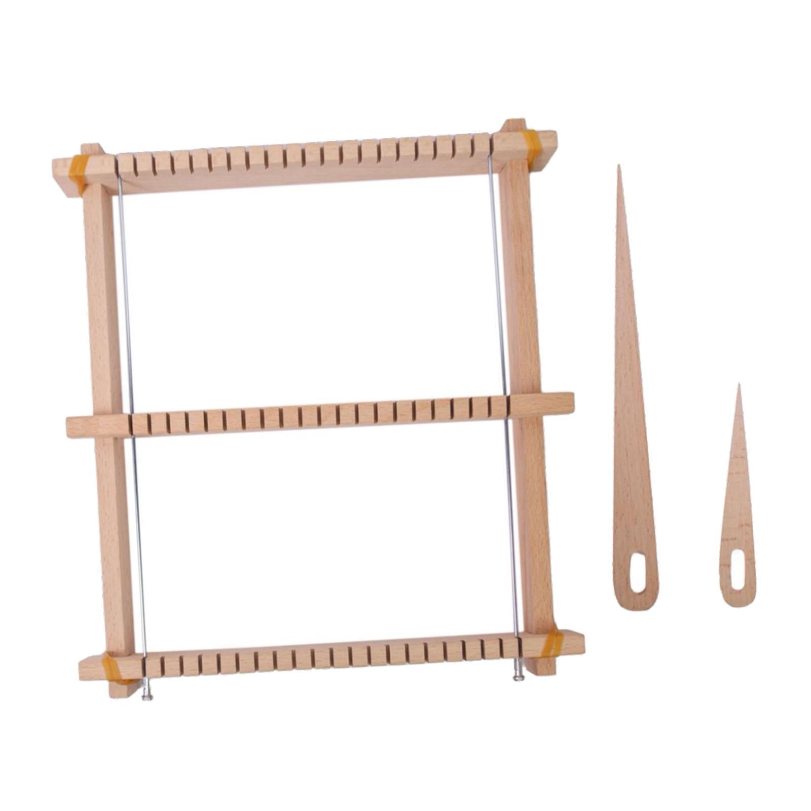 balikha Wooden Weaving Loom Kit with Wooden Crochet Needle 24x 28 cm for Beginners Adults and Children Tapestry Loom for Wall Hanging