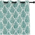 thumbnail image 2 of Anjee Teal Blackout Curtains for Bedroom 52 x 84 Inch, Vintage Damask Medallion Pattern Grommet Top 2 Panels Room Darkening Drapes for Bedroom Living Room, 2 of 8