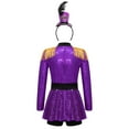 thumbnail image 2 of SiiRoh Girls Circus Ringmaster Jumpsuit Sequins Tassels Tutu Skirt Leotard with Hats for Stage Party Purple 8, 2 of 7