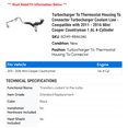 thumbnail image 2 of Turbocharger To Thermostat Housing To Connector Turbocharger Coolant Line - Compatible with 2011 - 2016 Mini Cooper Countryman 1.6L 4-Cylinder 2012 2013 2014 2015, 2 of 2