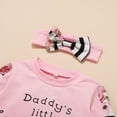 thumbnail image 5 of Styles I Love Baby Toddler Girls Daddy's Little Princess Flower Long Sleeve Top and Pants, Headband 3pcs Cotton Outfit (90/12-18 Months), 5 of 10