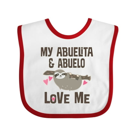 

Inktastic My Abuelita and Abuelo Love Me Gift Baby Girl Bib