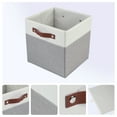 thumbnail image 2 of Unique Bargains Storage Cube Fabric Storage Bin with Handles Gray 13*13*13in, 2 of 6
