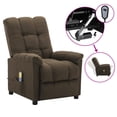 thumbnail image 1 of vidaXL Electric Massage Chair Brown Fabric, 1 of 10