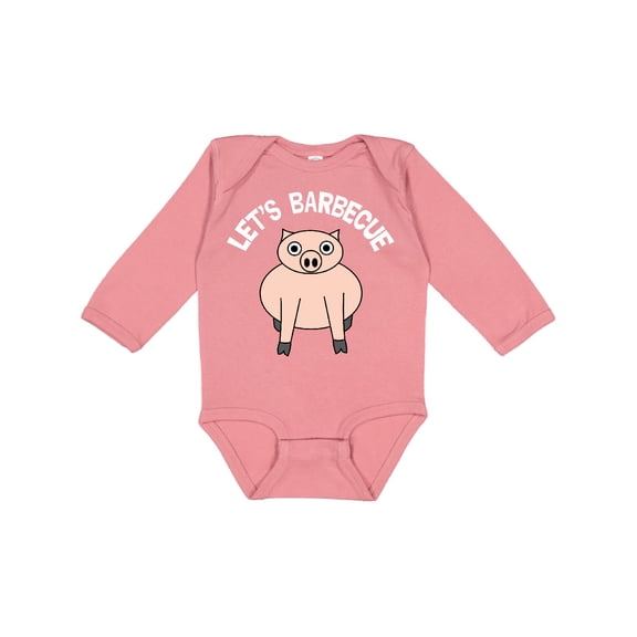 Inktastic Let's Barbecue White Text Boys or Girls Long Sleeve Baby Bodysuit