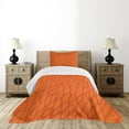 thumbnail image 4 of Ambesonne Burnt Orange Quilted Bedspread Set 2 Pcs, Nature Growth Leaves, Twin Size, Orange Burnt Orange, 4 of 5