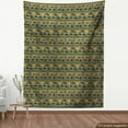 thumbnail image 4 of Ambesonne Tea Party Fabric by the Yard Upholstery, Chinese Vibes Print Boho, 1 Yard, Reseda Green and Marigold, 4 of 5