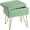 Mint, variant on CONCETTA Storage Ottoman Bench, Faux Fur Vanity Footstool with Hidden Storage, Padded Seat & Adjustable Feet for Bedroom, Makeup Room, Entryway,Mint Green