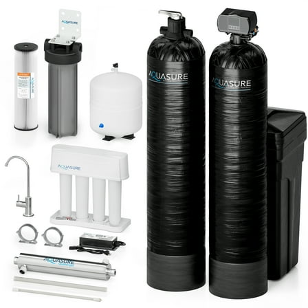 Signature Elite Whole House Water Treatment System with Fine Mesh Resin and KDF85 Carbon Media and 18 GPM Hight Output Quantum UV Sterilizer System