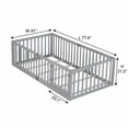 thumbnail image 5 of Cama de piso de tamaño doble con barandillas de valla alta, con puerta, cama de madera de goma con barandillas de seguridad, 5 of 5