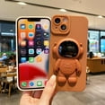 Liquid TPU Solid Color Astronaut Stand Phone Case, Hidden Stand, Drop