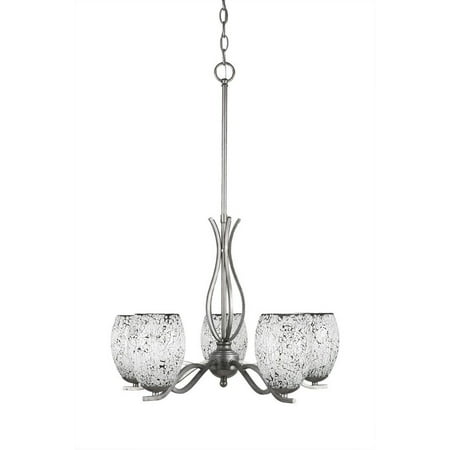Aegis 5 Light - Toltec Lighting-245-AS-4165-Revo - Five Light Chandelier Aged Silver