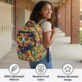 thumbnail image 3 of FKELYI Hippie Flower Owl Print Kids Backpack for Boys Girls Schoolbag Lightweight Spacious School Bookbag with Multi-Pockets for Elementary Student Daypack Rucksack, 3 of 7