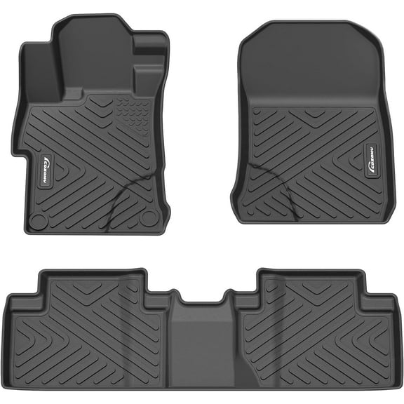 COZONY 3D TPE Floor Mats for 2012-2015 Honda Civic 4 door, 2 Row Front & Rear Liner, All-Weather Full Set, Black