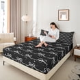 thumbnail image 4 of Homewish Kawaii Bow 4 Pieces Queen Sheet Sets for Teenagers Female Women,Dreamy Princess Ultra Soft Flat Sheet,Abstract Stripes Bow Knot Queen Fitted Sheet,Microfiber Bedroom Decor, 4 of 7