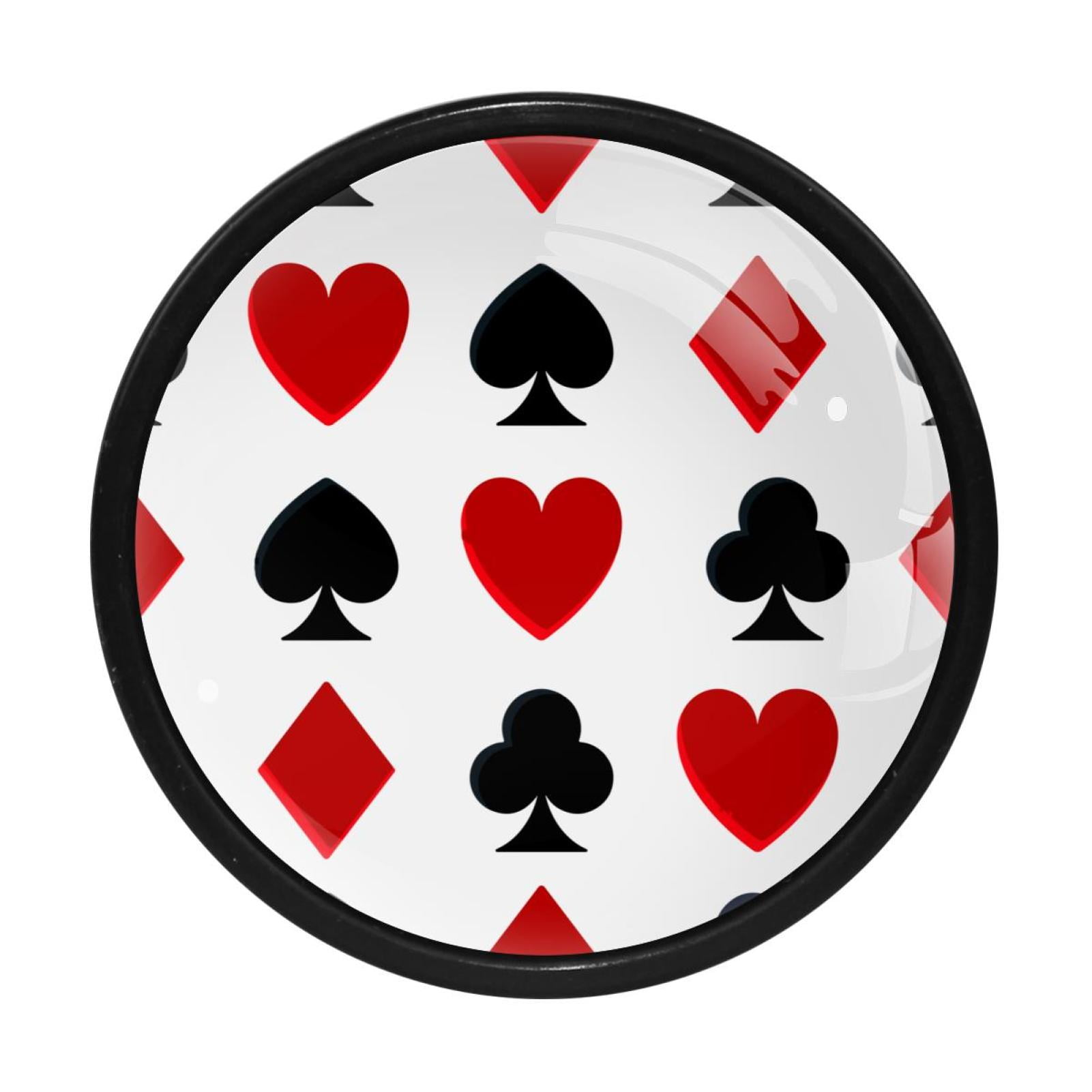 4 Pcs Poker Cards Spades Knobs for Kitchen Cupboard Dresser