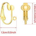 thumbnail image 2 of 20Pcs Brass Clip-on Earring Converter with Easy Open Loop Earring Clips for None Pierced Ears DIY Earring and Turn Any Studs (Gold), 2 of 5