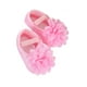 thumbnail image 1 of BRIGHTFUFU 1 par de zapatos para niñas, zapatos de princesa de encaje, zapatos de cuna, zapatos de piso antideslizantes de suela suave para bebés recién nacidos, talla 13 rosa, 1 of 7