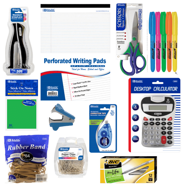 Home or Office Desk Supply Starter Kit Teacher and College Dorm Desk