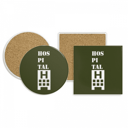 

Hospital Lucky Building Coaster Cup Mug Holder Absorbent Stone Cork Base Set