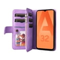 thumbnail image 3 of Multifunctional Case for Samsung A32 4G,[RFID Blocking] 9 Credit Cards Holder with Wrist Strap, Premium PU Leather Zipper Wallet Purse Magnetic Flip Phone Cover for Samsung Galaxy A32 4G, Purple, 3 of 12