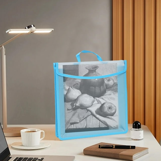 JWshufel Sac de Rangement de Dossiers Format A3 Longue Durée avec Fermeture à Boucle et Matériau Plastique Imperméable pour Fournitures de Bureau, Organisation d'Ordinateur Portable et de Documents avec Structure à Liaison Ultrasonique