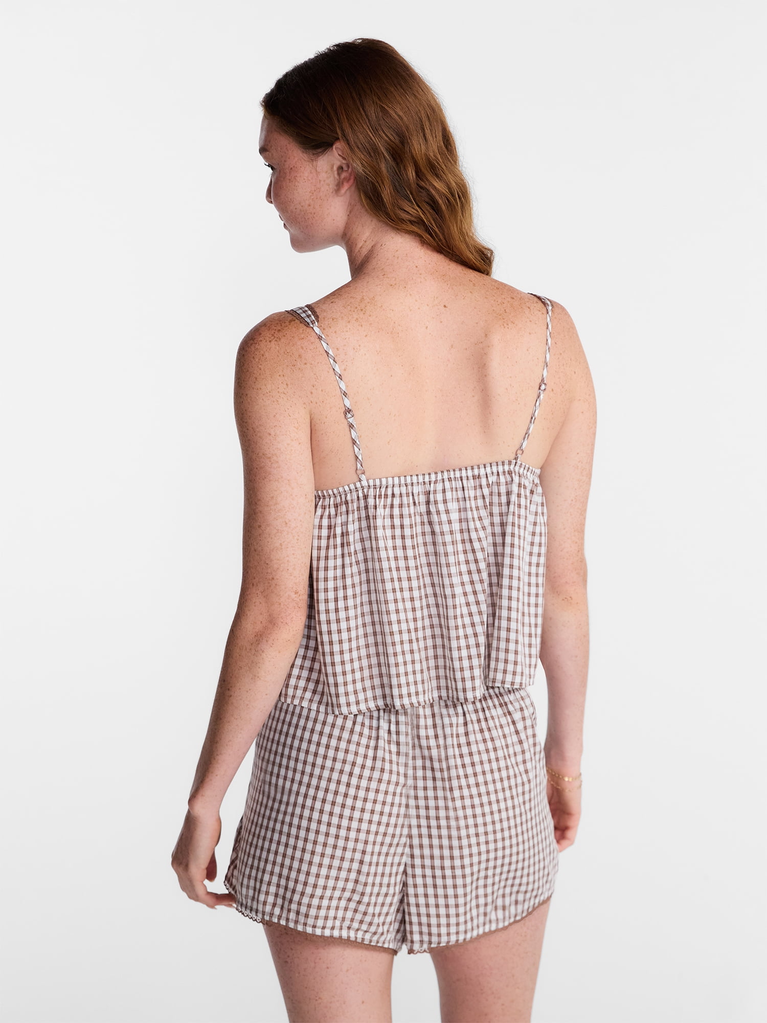 No Boundaries Woven Cami Top and Shorts Sleep Set, 2-Piece, Women's XS-XXL