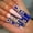 20241255a blue, variant on Press on Nails Long XL with Charm Glue on Nails Square False Nails 3D Gems Rhinestones Acrylic Blue Nails Press ons Artificial Nail for Girls 24Pcs