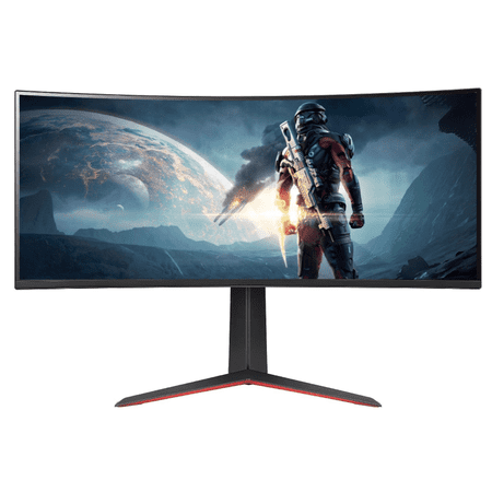LG 34 Ultragear 34" Curved QHD 3440 x 1440 HDR 10 160Hz Gaming Monitor, 34GP63A-B, Black - DisplayPort and HDMI, Tilt/Height Adjustable, AMD FreeSync Premium