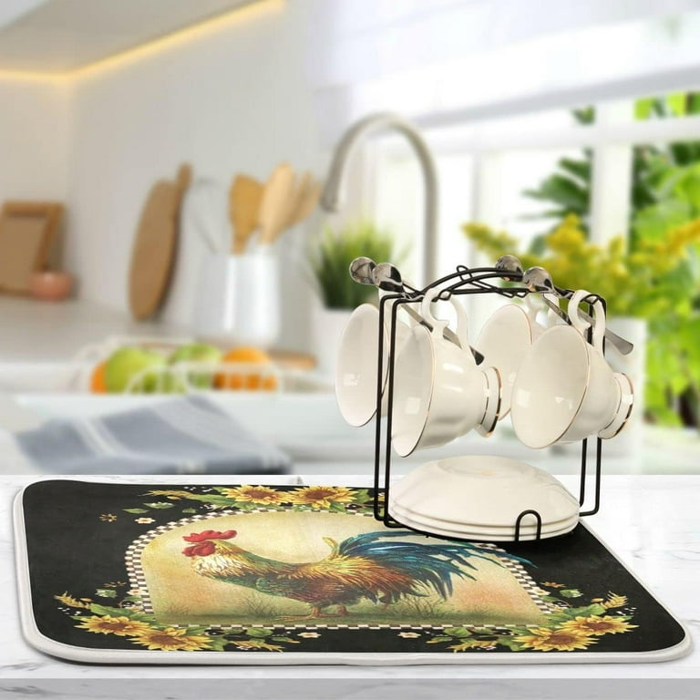 Sunflower dish drying mat sale