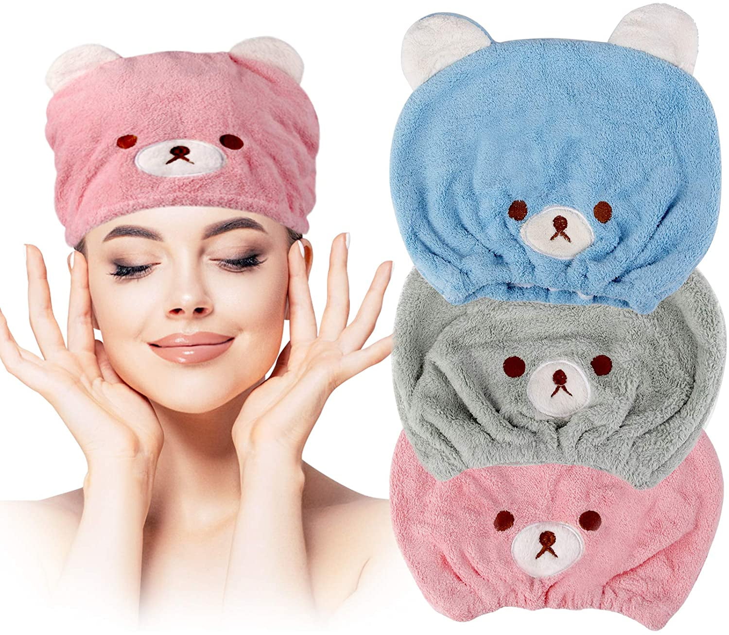 Animal Hair Dry Hat Shower Cap Absorbing Drying Children Dry Head Cap Bath Towel 