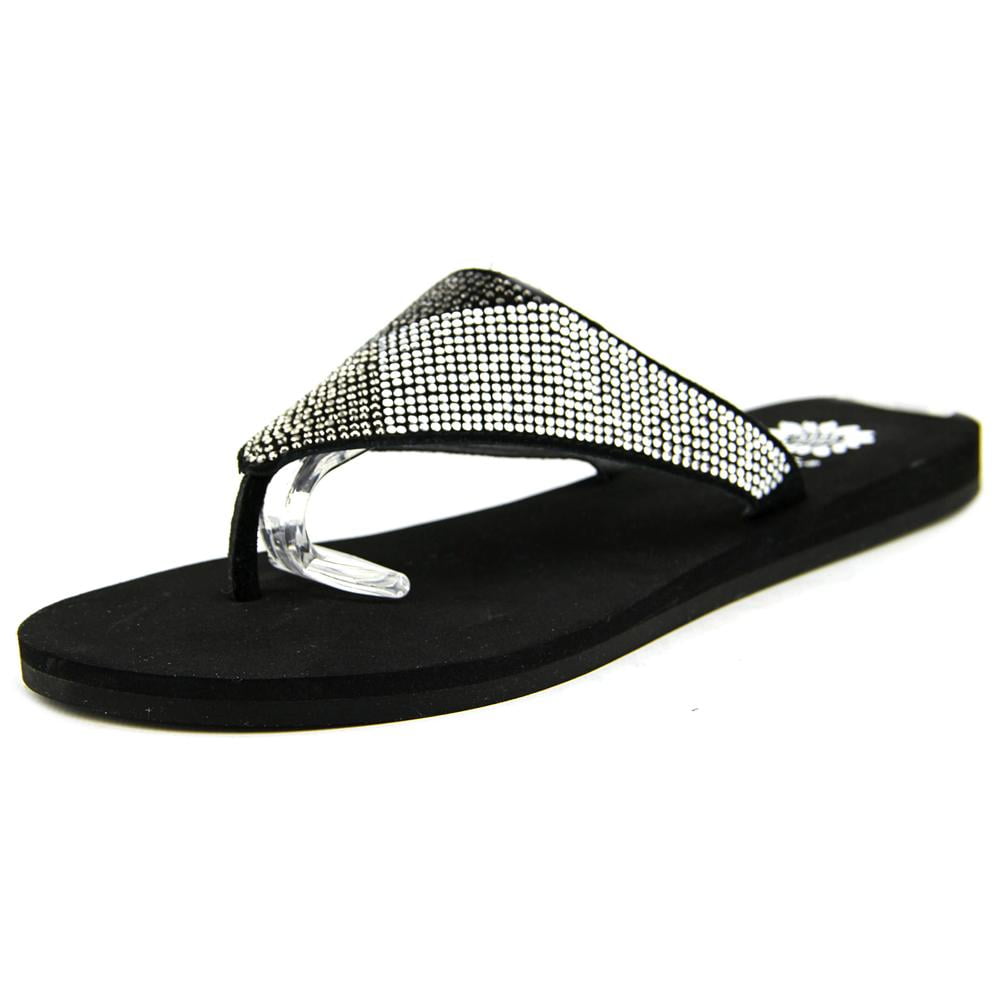 Yellow Box Yellow Box Sam Women Open Toe Leather Black Flip Flop