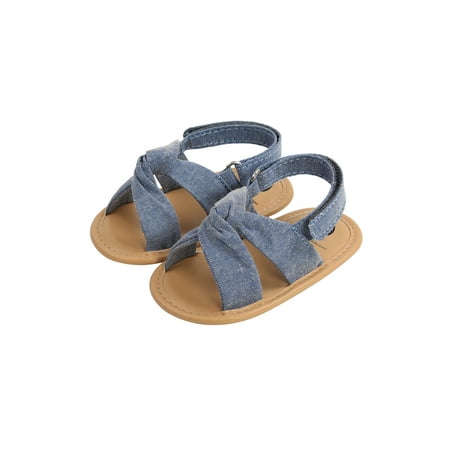 

0-18M Summer Newborn Baby Girls Sandals Shoes Solid Color Soft Sole Shoes Outdoor Indoor
