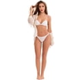 thumbnail image 5 of DARING DIVA Wirefree Triangle Bra Lightweight No Show Thong 2 Packs L White, 5 of 6