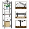 thumbnail image 5 of 5-Tier Bathroom Storage Shelf, Heavy Duty Wire Shelving Unit Free Standing Towel Rack Organization for Kitchen Bathroom Laundry, Black, 5 of 7