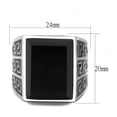 thumbnail image 2 of Luxe Jewelry Designs Stainless Steel Men's Ring with Black Jet Synthetic Onyx - Size 12, 2 of 4