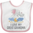 thumbnail image 3 of Inktastic I Love My Great Grandma Cute Elephants in Night Sky Boys or Girls Baby Bib, 3 of 4