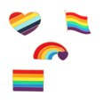 thumbnail image 1 of Set de broches Rainbow Pride, 4 alfileres de aleación esmaltada, 1 of 3