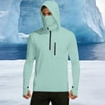 thumbnail image 5 of Mens Sun Shirts UV Protection Long Sleeve Quarter Zip Thumb Holes Hooded Top UPF 50+ Lightweight Breathable Shirt with Face Cover, 5 of 9