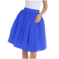 thumbnail image 4 of qolati Womens Midi Tulle Skirts Layered 1950s Vintage Elastic Waist A-Line Mesh Petticoat Skirts Princess Puffy Prom Party Ballets Skirts, 4 of 4